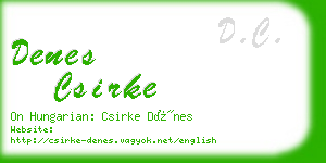 denes csirke business card